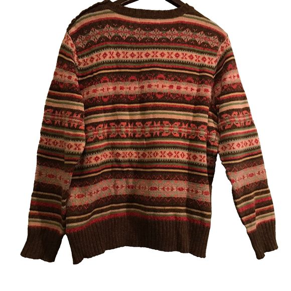 Tiara International Vintage Multicolor Striped Sweater Shoulder Button Small - Picture 5 of 6